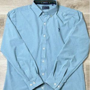 William Murray Shirt Mens Medium Blue Long Sleeve Moisture Wicking Golf Adult